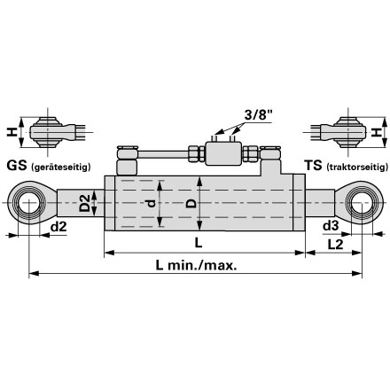 Hidraulični topling Kat.2 368-463mm sa 2 okaHydr_Oberlenker (6) Hidraulični topling Kat.2 368-463mm sa 2 oka